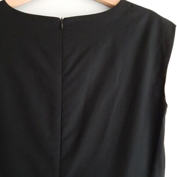 JOSEF | Classic Sleeveless Sheath Split Neck Mini Dress Black Sz S - Picture 10 of 12